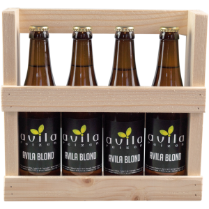 Avila biertjes in houten houder