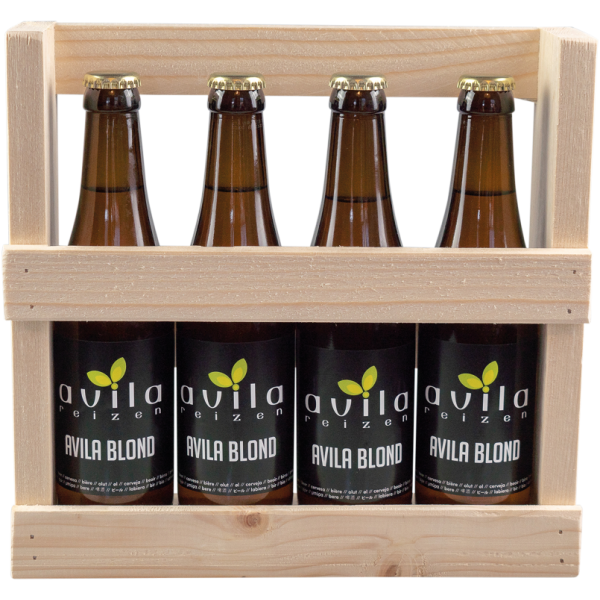 Avila biertjes in houten houder